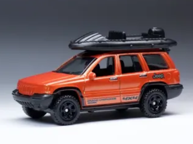 Loose Matchbox 2016 Anniversary Series Jeep Grand Cherokee Metalflake Orange 7 Slot Collectibles