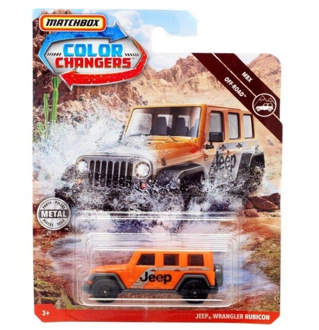 Matchbox Color Changers Jeep® Wrangler Rubicon Orange/White | 7 Slot ...